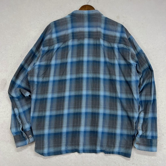 KUHL Mens Plaid Long Sleeve Button Up Shirt 3XL Hiking Outdoor Blue Gray Cotton - Picture 3 of 10